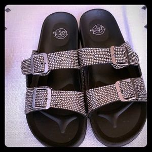 Southern fried chics glitter slides